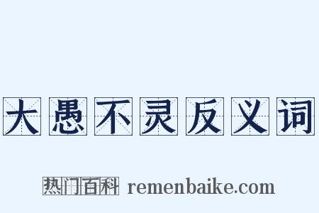 大愚不灵反义词是什么意思的图片